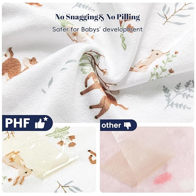 PHF Warm Micro-Fleece Baby Sleep Sack 18-24 Months, Soft Baby Wearable Blanket, 2-Way Zipper Sleeping Bags, 2 Pack Comfy Toddler Sleeping Sack for Boys, X-Large Size, Woodland & Animal