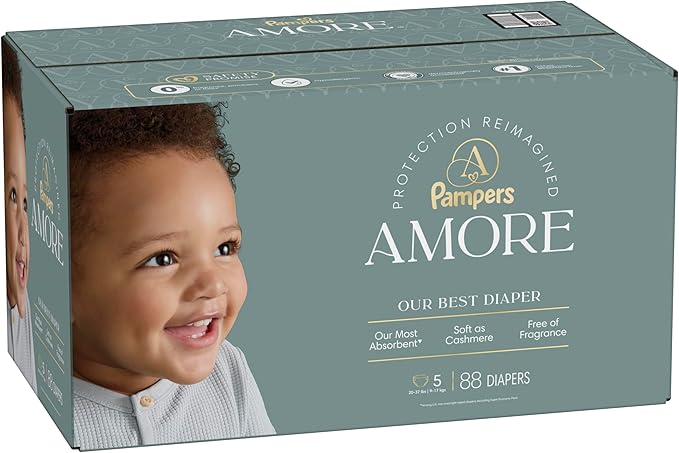 Pampers Amore, Size 5 (20-37 lbs), 88 Count, Our Best Diaper