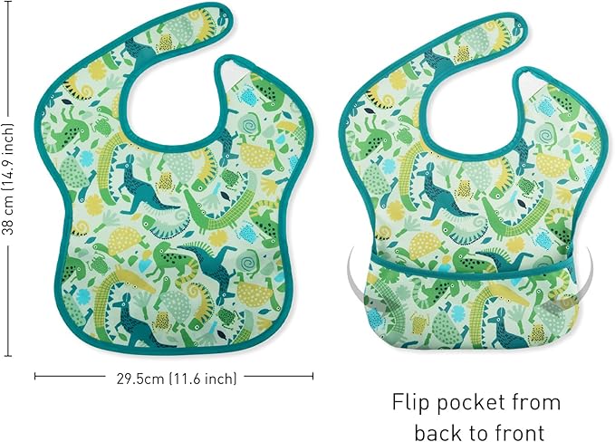 CIVARUA KIDS 3-Pack Waterproof Baby Bibs for Eating - Mess Proof Lightweight Toddler Feeding Bibs with Large Food Catcher