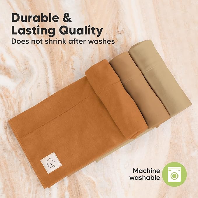 Organic Burp Cloths Baby Boy, Girl - 6-Pack Large 100% Cotton Burping Cloths for Babies, Spit Up Rags, Super Absorbent, Ultra Soft Newborn Rag, Gender Neutral, Machine Washable, Durable (Terracotta)