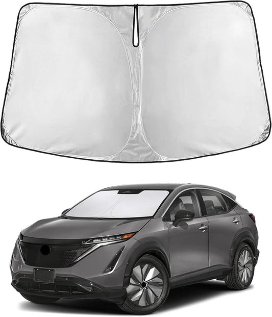 EcoNour Windshield Sunshade for Nissan Ariya 2023–2025 | Custom Fit Front Window Sun Shade | Blocks Harmful UV Rays & Reduces Heat | Foldable Sun Visor with Storage Pouch