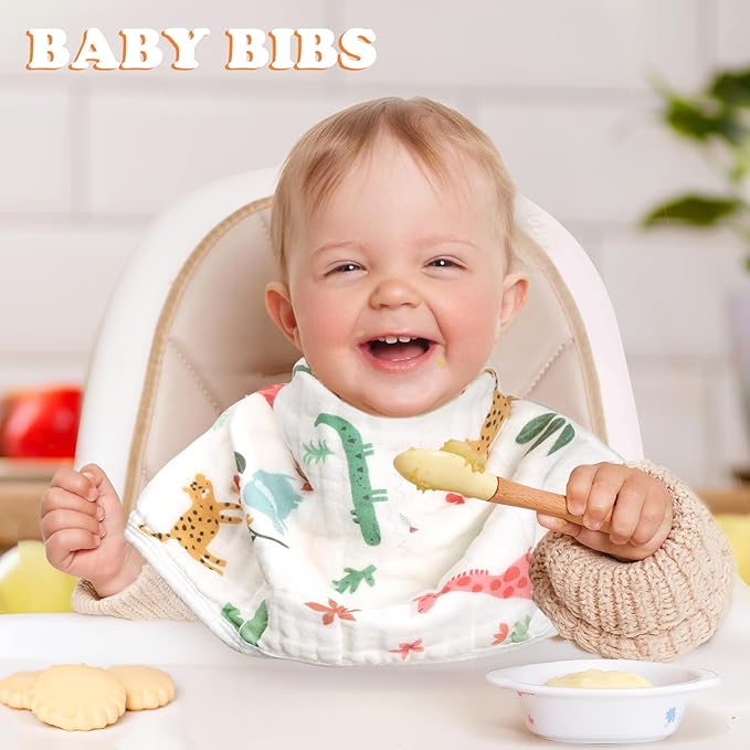 decalsweet Baby Burp Cloths Muslin Washcloths 6 Pack Muslin Burp Cloths 100% Cotton Large 20''x12'' Soft 6 Layers Baby Burp Rags for Boys Girls Baby Essentials for Newborn Gift Machine Washable