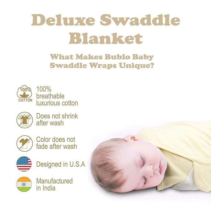 Bublo Baby Swaddles for Newborns – 3-Pack Infant Swaddles 3-6 Months – Adjustable Swaddle Sleep Sack – Soft Organic Cotton Baby Wrap for Safe & Cozy Sleep (Solid Grey)