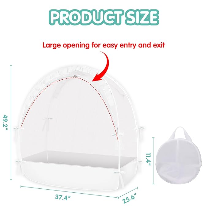 Crib Tent - Crib Net to Keep Baby in, Stop Baby from Climbing Out of Cribs, Pop Up Cribs Tent with Durable Breathable Net Double Zipper Strong Rods Installation Convenience