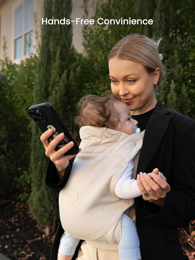 GROWNSY Baby Carrier, One-Click Release Clasp for Easy to Wear, Cozy Wraps Carrier Newborn to Toddler with Head Support(7-44lbs), Ergonomic & Lightweight for Infant to Toddler, Cream