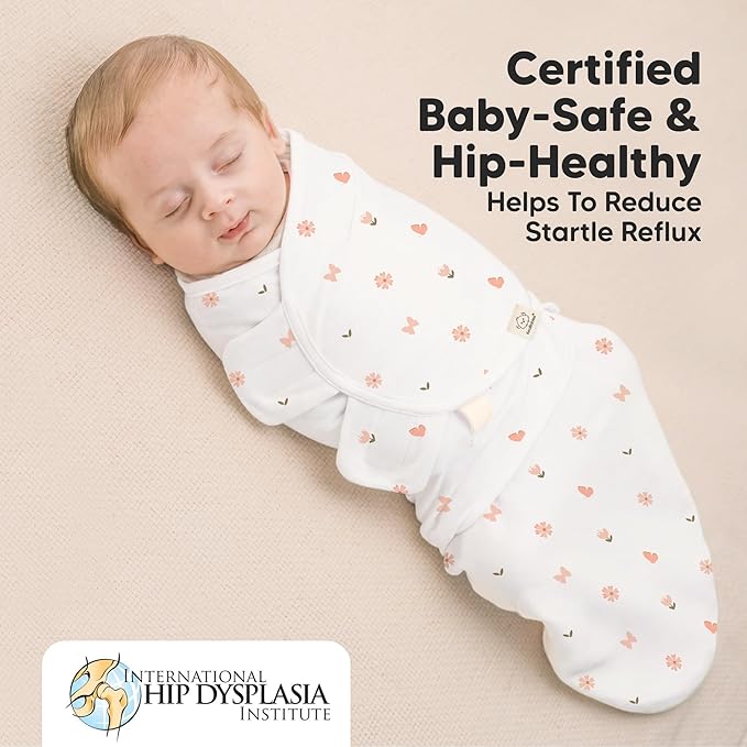 Baby Swaddle Sleep Sacks with Zipper - 3-Pack Swaddles for Newborns 3-6 Months, Infant, Baby Girls, Boys, Soft & Durable Newborn Sleep Sack, Easy Diaper Change Swaddling Blanket (Butterflies, L)