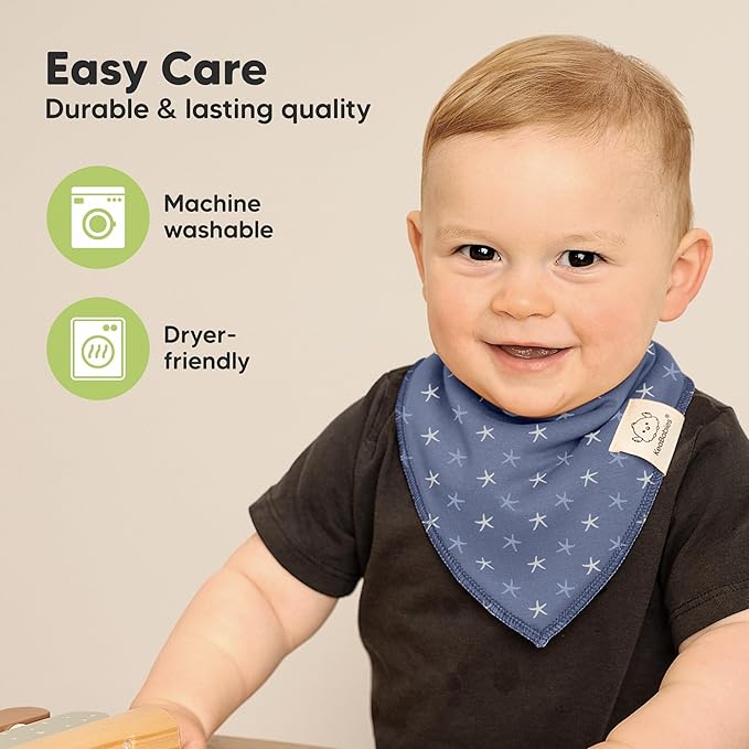 KeaBabies 10-Pack Organic Baby Bandana Bibs for Girls - Super Absorbent Triangle Baby Bibs for Drooling and Teething Infant, 100% Cotton Extra Soft for Newborn, Infant 0-36 Months (Marine Muse)