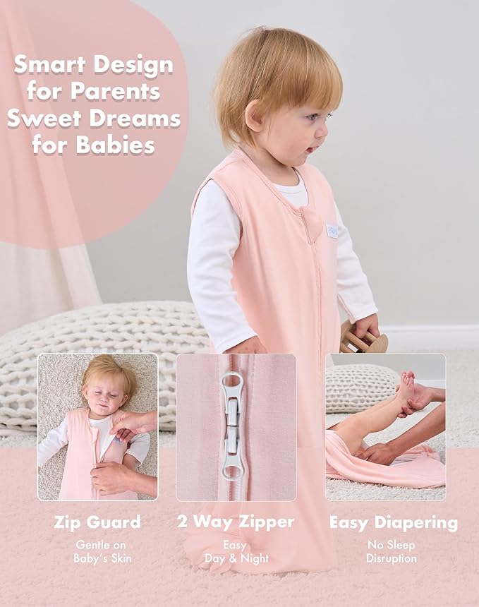 FJORHAL Rayon Made from Bamboo Sleep Sack – TOG 1.0 Soft Wearable Blanket for Infants & Toddlers