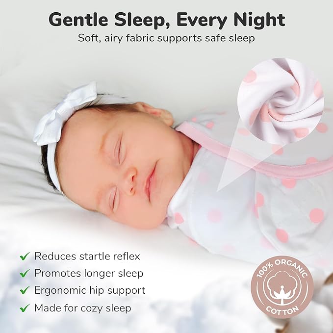 Mama Cheetah Baby Swaddle Blanket 3-6 Month, Organic Cotton Swaddle Sleep Sack Size Large, Large Swaddle Wrap, Easy Swaddles for Girls, 3-Pack, Pink