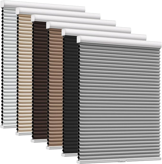 MYshade Cordless Blackout Cellular Shades for Windows, Honeycomb Window Shades with Thermal Insulation, Child & Pet Safe Room Darkening Shade, Easy Install,59" W x 72" H, Grey