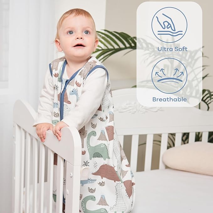 Yoofoss Baby Sleep Sack 18-24 Months Baby Wearable Blanket 100% Organic Cotton 2-Way Zipper TOG 0.5 Toddler Sleeping Sack 3 Pack,Soft Lightweight(X-Large)