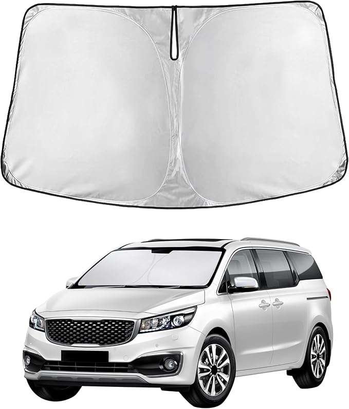 EcoNour Windshield Sunshade for Kia Carnival 2015–2021 | Custom Fit Front Window Sun Shade | Blocks Harmful UV Rays & Reduces Heat | Foldable Sun Visor with Storage Pouch