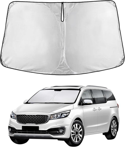 EcoNour Windshield Sunshade for Kia Carnival 2015–2021 | Custom Fit Front Window Sun Shade | Blocks Harmful UV Rays & Reduces Heat | Foldable Sun Visor with Storage Pouch