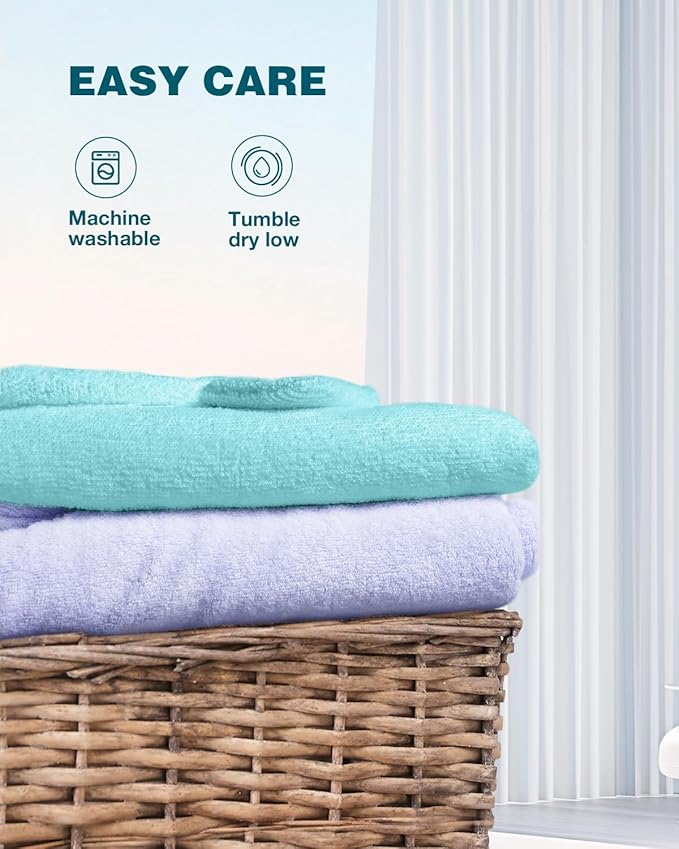 ZIONOR Hooded Bath Towel for Kids - 50''L x 35''W Extra-Large Hooded Towels for Big Kids 6-10, Kids Beach Towels Made from Bamboo Rayon, Suitable for Bath, Pool, Beach(Blue Bear)