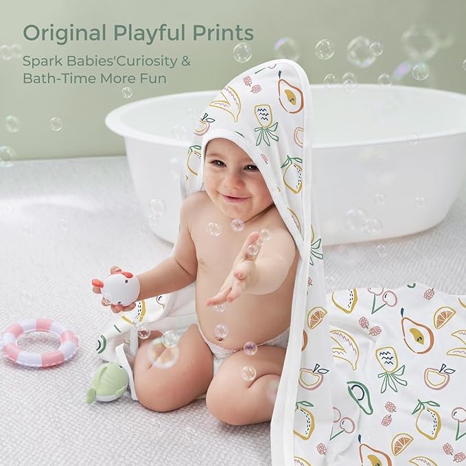 Momcozy Baby Towel with Hooded - Ultra Soft & Absorbent Large Bath Towel Set for Comfort & Gentle on Baby's Skin - Shower Gift & Bath Essential & Baby Registry Search for Newborn,Infant,Toddler,Kids