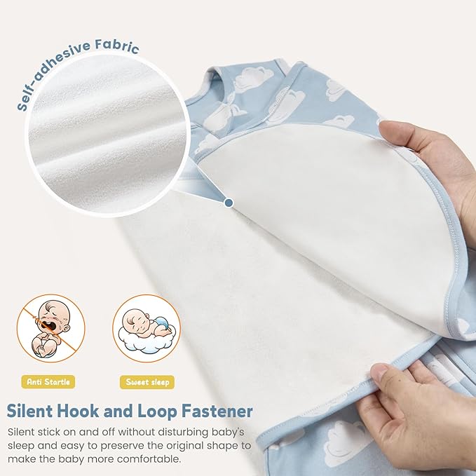 ZIGJOY Baby Swaddle Sleep Sack, 1.0 TOG Sleep Sack Swaddles for Newborns & infant 6-12 Months 100% Cotton Baby Wearable Blanket for Newborn Registry Essentials