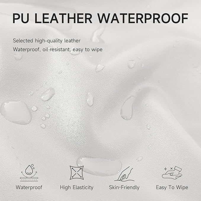 XIAROGEE Leather Massage Table Cover Wipeable Covers for Massage Table Waterproof Vinyl Replacement Bed Cover Protector for Lash/Spa (Cream White, 1)