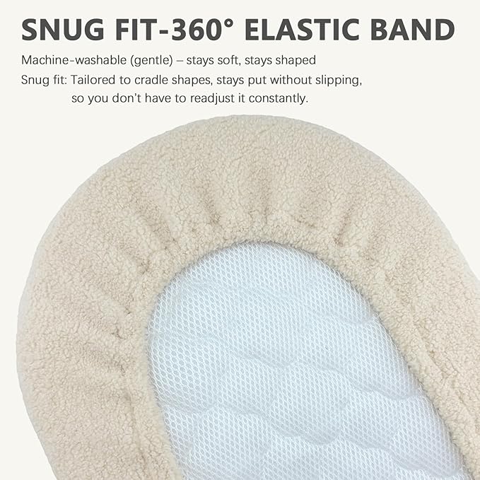 Lamb-Fleece Bassinet Sheets for Baby, Cozy Warm Fitted Sheets for Rectangle, Oval, Hourglass Bassinet Mattress, Muslin Moses Basket Sheets with Neutral Style 32"x16"(Beige)