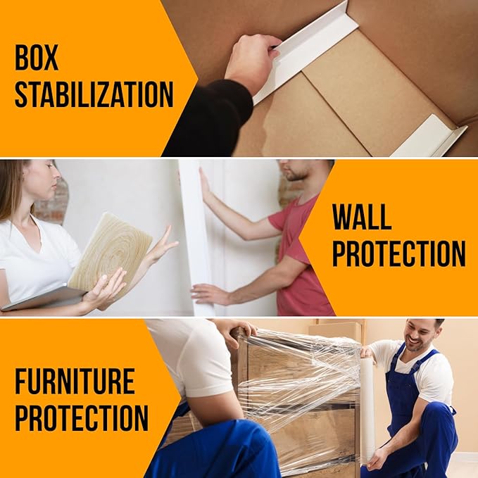 48" x 2" x 2" Reinforced Cardboard Edge Protectors, White (Pallet of 2236) – 0.16" Thick Heavy-Duty Cardboard Corner Protectors for Shipping – American Quality V-Board Pallet Edge Guard