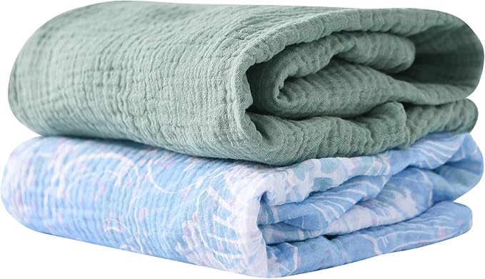 Organic Cotton Muslin Bassinet Sheets, 2 Pack – Soft, Breathable, Universal Fit for Oval, Rectangle & Hourglass Mattresses, Machine Washable, Neutral Colors for Baby Boys & Girls