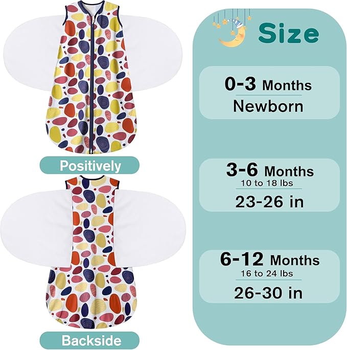 BSTOPPT Newborn Sleep Sack Baby Swaddle,3-Way Adjustable Wearable Blanket,100% Rayon Cotton Swaddling Sleeping Bag，TOG 0.5 (Leopard & Cobble, 3-6 Months)