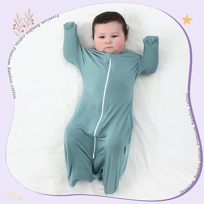 PuppyPaws Baby Sleep Sack 2-Pack Set, Transitional Swaddle, Sleep Sack 9-15 Months, Wearable Blanket Baby with 2-Way Zipper Summer, 95% Rayon derived from Bamboo, 5% Spandex