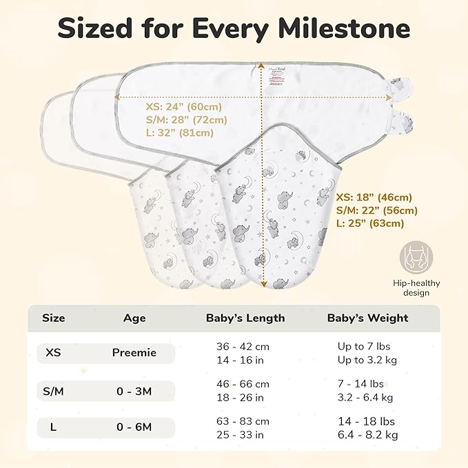 Mama Cheetah Preemie Swaddle Sack, Organic Swaddling Sleep Sacks for Preemies, Preemie Swaddle Blanket Wrap, Easy Swaddles for Premature Baby Boy Girl 4-7 lbs, Newborn Essentials, 4-Pack, Grey