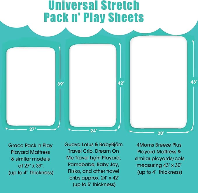 Pack n Play Sheets, BROLEX 2 Pack Mini Crib Sheets,Stretchy Portable Fitted Playard Sheet Set, Convertible Playard Mattress Cover,Ultra Soft Breathable Material,Brown & Polar Bears