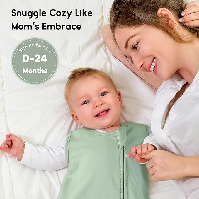 Yoofoss Baby Sleep Sack 12-18 Months TOG 1.0 Baby Wearable Blanket, 2 Pack 100% Organic Cotton Infant Toddler Sleeping Sack 2-Way Zipper Lightweight Sleep Sack