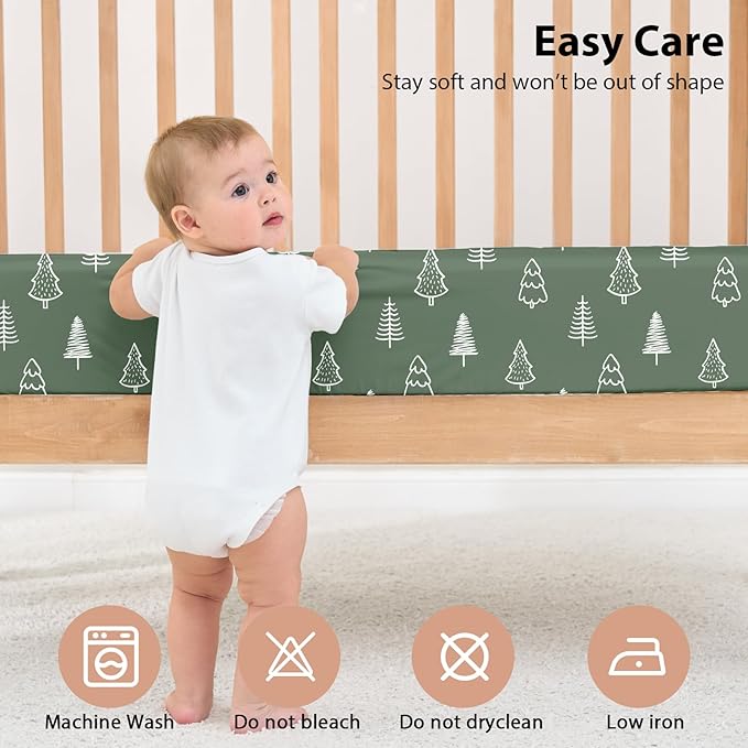 Baby Crib Sheets for Boys and Girls, 3 Pack Fitted Toddler Bed Sheets Neutral for 52”x28” Standard Crib and Toddler Mattresses, Super Soft Microfiber Brown Lion