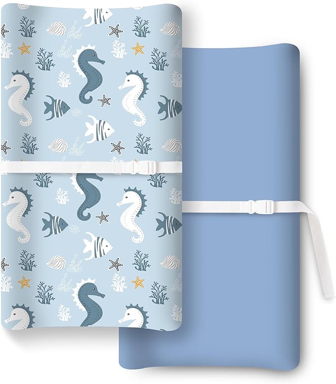 TOTCHILL Extra Stretchy Changing Pad Cover, Ultra Soft Premium Jersey Knit Changing Pad Sheets, Fits All Standard Changing Tables/Dresser Tops, Unisex for Boys Girls - 2 Pack