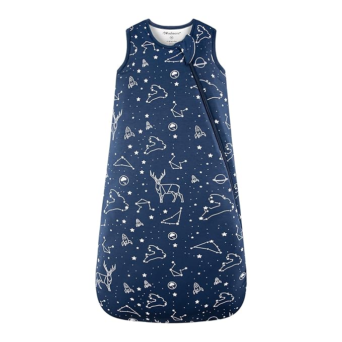 Mosebears Unisex Rayon Made from Bamboo Sleep Sack with 2-Way Zipper,2.5 Tog Baby Winter Sleep Sack(Navy Blue,18-36 Months)