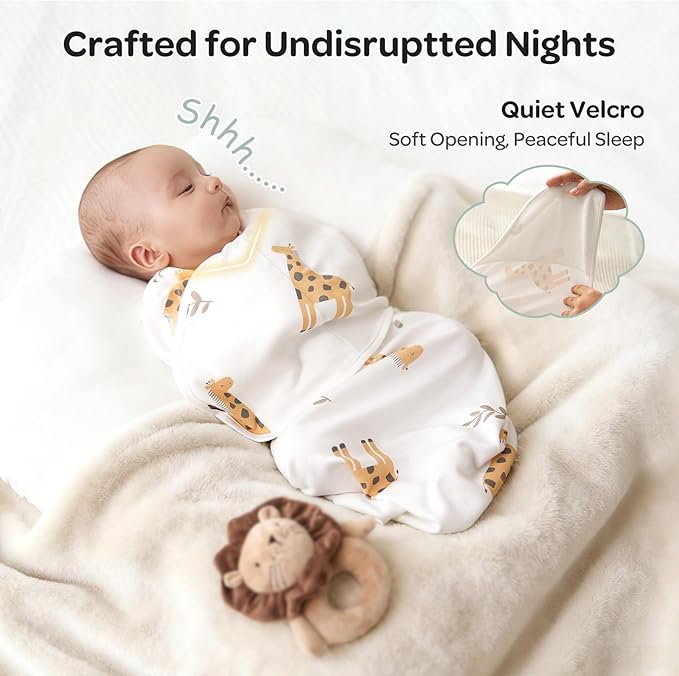 Momcozy Swaddles for Newborns, Quiet Fastener Suitable for Infant 0-3 Months, New-Parent-Friendly Swaddle Sack, Reduce Startle Reflex, Newborn Boys Girls Registry Essentials, 2-Pack, Bravery