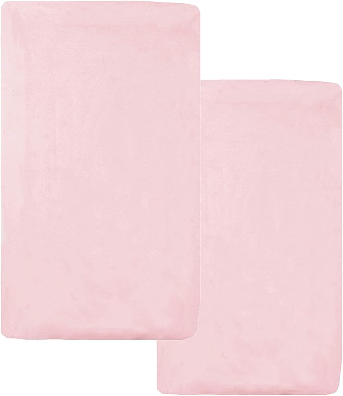American Baby Company 15" x 33" Fitted Bassinet Sheet, 100% Natural Cotton Jersey Knit, Pink, Soft Breathable, for Girls, Pack of 2