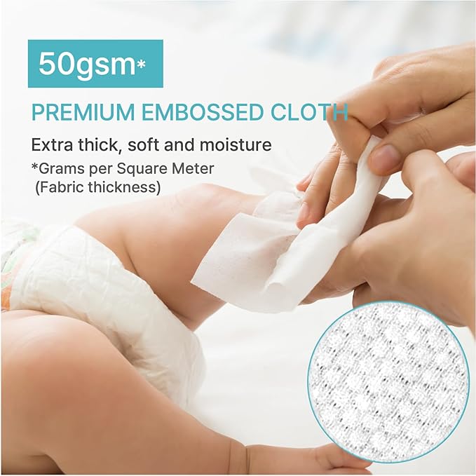 BEBESUP- Korea's #1 Light Baby Wipes, Safe even for Atopic Skin Hypoallergenic Water-Based Unscented Alcohol & Paraben-Free Organic Flip-Top Plant Based Organic Baby Wipes (640 Count 8 Packs)