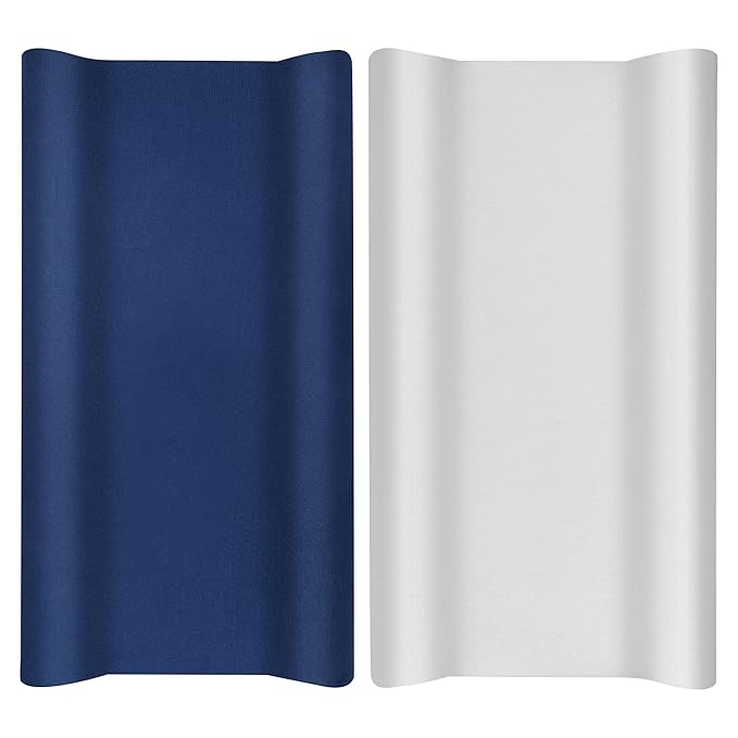 TILLYOU Changing Pad Cover Set in Soft Jersey Material - Fits 32"/34''x16 Contoured Pad for Babies, Navy Blue & Lt Gray