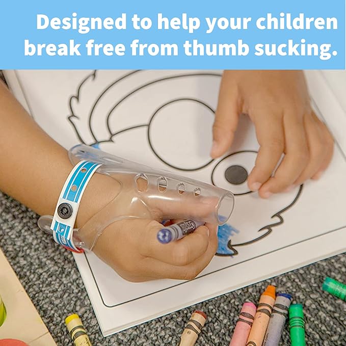AeroThumb Anti-Thumb Sucking Guard – Thumb Sucking Deterrent Prevention Kit with InstaLock Interlock System, Washable Secure-Fit for Kids, Large (Kids 70 lbs & Up), Ages 7 and Up, Made in USA