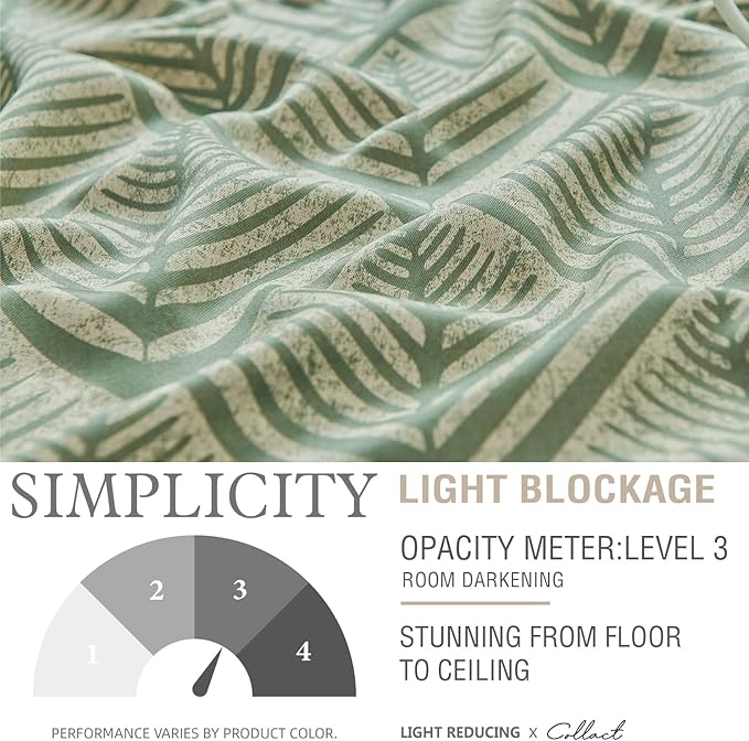 jinchan 80% Blackout Curtains for Bedroom, Geometric Patterns Drapes for Living Room, Window Treatments for Room Darkening, Grommet Thermal Insulated Curtains 63 inch Length 2 Panels, Sage Green