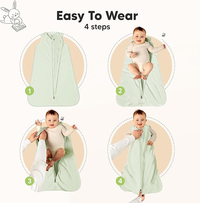 2-Pack Baby Sleep Sacks, Zipper Wearable Blanket - 0.5TOG Organic Cotton, Lightweight,Soft Cozy Infant Sleeping Sack 3-6 months, Easy to Wear Small Newborn Transition Swaddles Sleepsacks (Wildflowers)