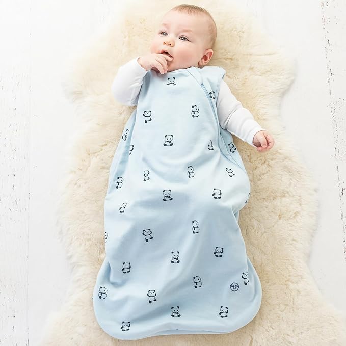 Woolino Merino Wool and Organic Cotton Baby Sleep Bag - 4 Season Classic Sleep Sack - Two-Way Zipper Sleeping Bag for Toddler - 18-36 Months - Panda
