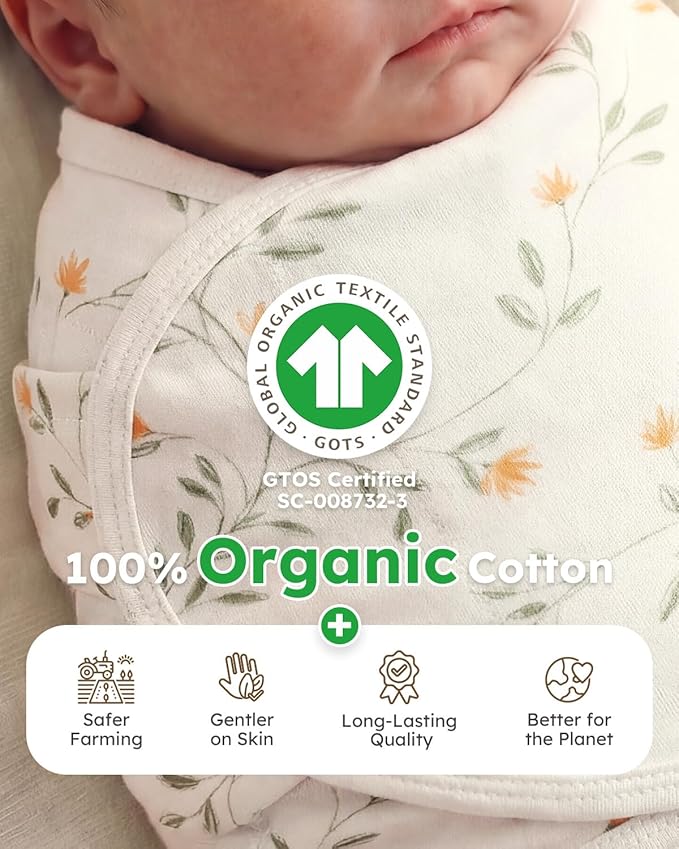 Yoofoss Baby Swaddles for Newborns 100% Organic Cotton, Adjustable Swaddle 0-3 Months 2 Zippers Newborn Swaddle Sack, Breathable Soft Durable