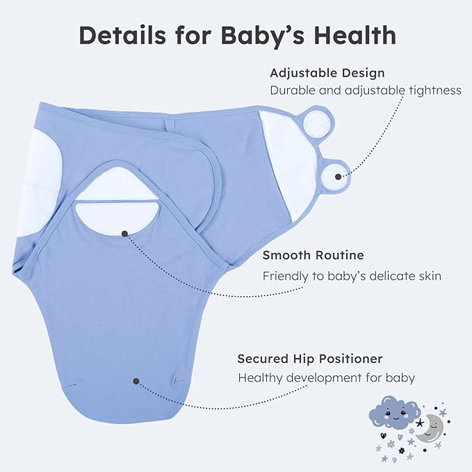 Yoofoss Baby Swaddles for Newborns 100% Organic Cotton, Adjustable Swaddle Sleep Sack 3-6 Months Newborn Swaddle Sack, Breathable Soft(Medium)