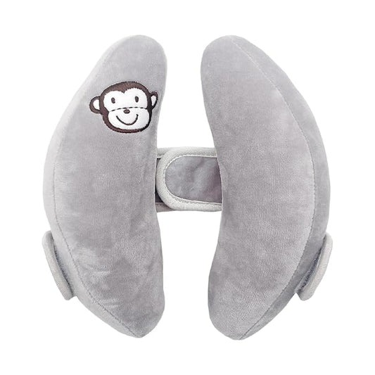 Baby Travel Pillow, Adjustable Head Neck Pillow for Infant Car Seat, Stroller Headrest Pillow for Infants, Banana Travel Headrest Pillow, Comfortble Toddler Neck Pillows for Pushchair, Gray
