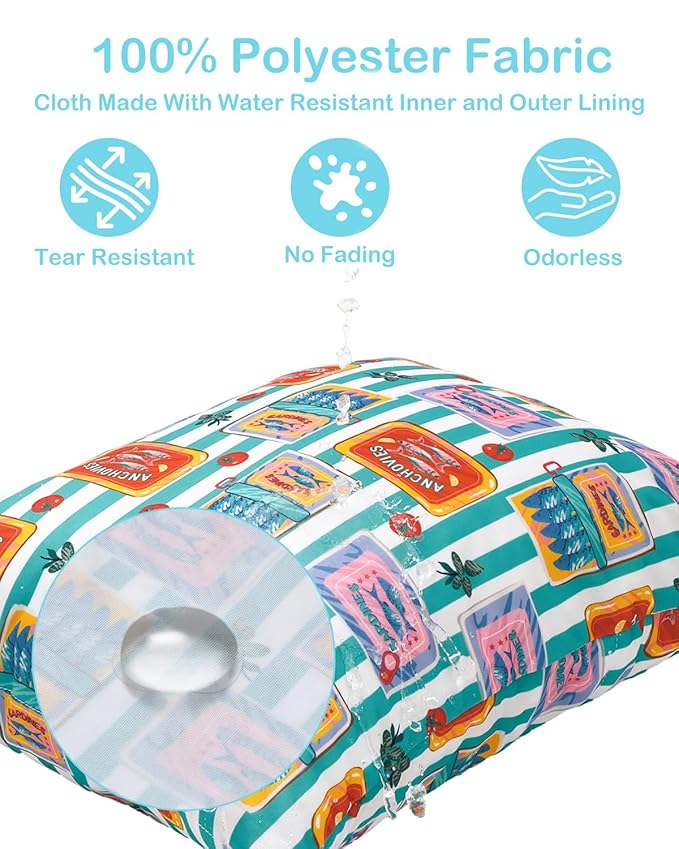 ALVABABY 2pcs Cloth Diaper Wet Dry Bags Waterproof Reusable with Two Zippered Pockets Travel Beach Pool Daycare Soiled Baby Items Yoga Gym Bag for Swimsuits or Wet Clothes 2LM22