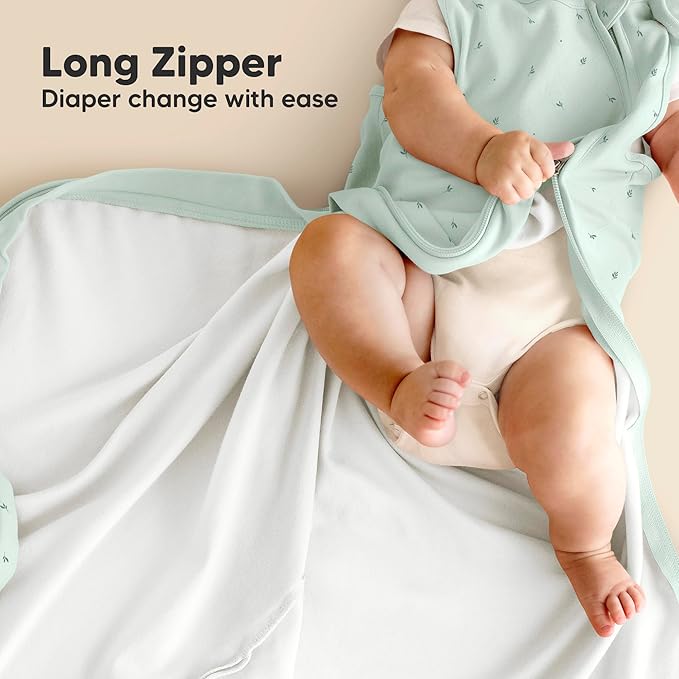 2-Pack Organic Baby Sleep Sacks, 100% Cotton - Soft & Breathable 0.5TOG Baby Wearable Blanket, Toddler Sleeping Sack 18-24 months, Easy to Wear Transitional Swaddles for Newborns, Infants (Bunnies, L)