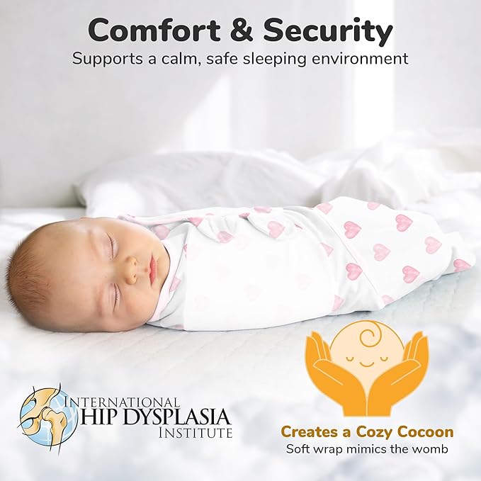 Mama Cheetah Baby Swaddle Sack 3-6 Month, Organic Cotton Swaddling Sleep Sack, Infant Swaddle Blanket, Large Swaddle Wrap, Easy Swaddles for Girl, 4-Pack
