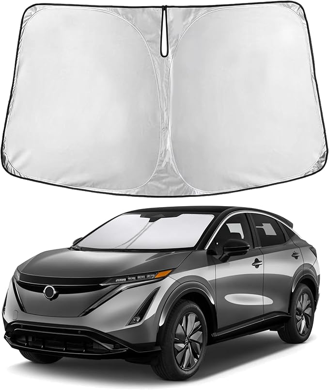 Econour Windshield Sunshade for Nissan Ariya 2023 2024 2025, Sun Visor for Front Windshield & Window Sun Shade Cover, UV Heat Blocker & Protector, Car Accessories