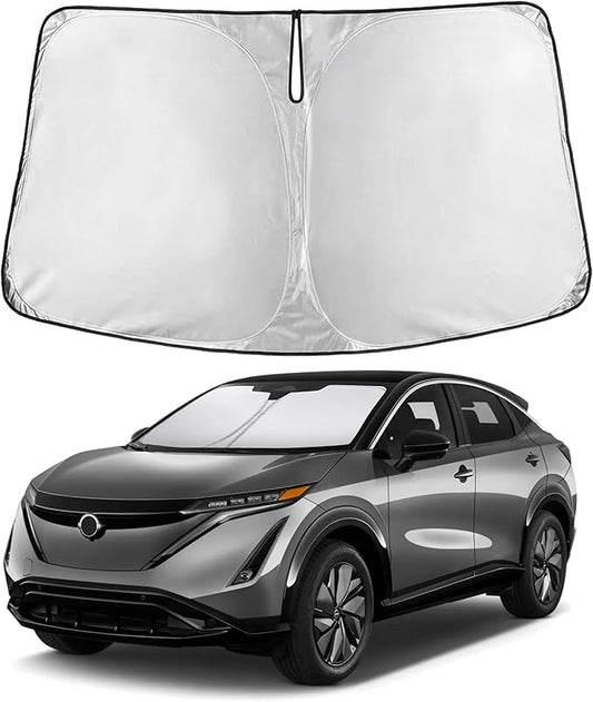 Econour Windshield Sunshade for Nissan Ariya 2023 2024 2025, Sun Visor for Front Windshield & Window Sun Shade Cover, UV Heat Blocker & Protector, Car Accessories