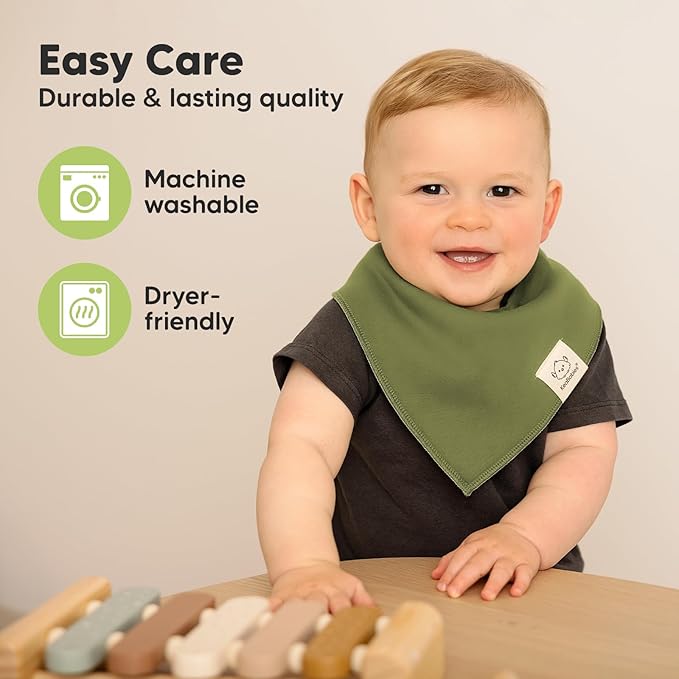 KeaBabies 8-Pack Organic Baby Bandana Bibs for Boys, Girls - Super Absorbent Triangle Baby Bibs for Drooling and Teething Infant, 100% Cotton Extra Soft for Newborn, Infant 0-36 Months (Cruise)