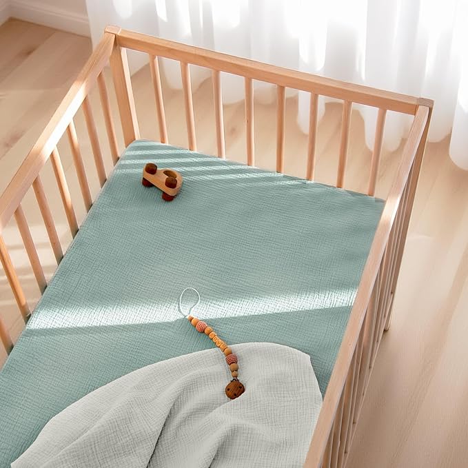 Lulu Moon Muslin Crib Sheets - Fitted Crib Mattress Sheets for Boys and Girl - 28"x 52", 2 Pack